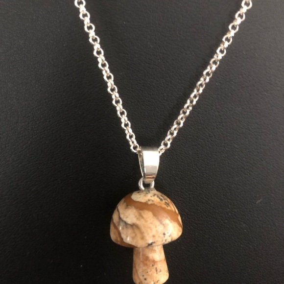COPY - Jasper Mushroom Necklace - Picture 3 of 6